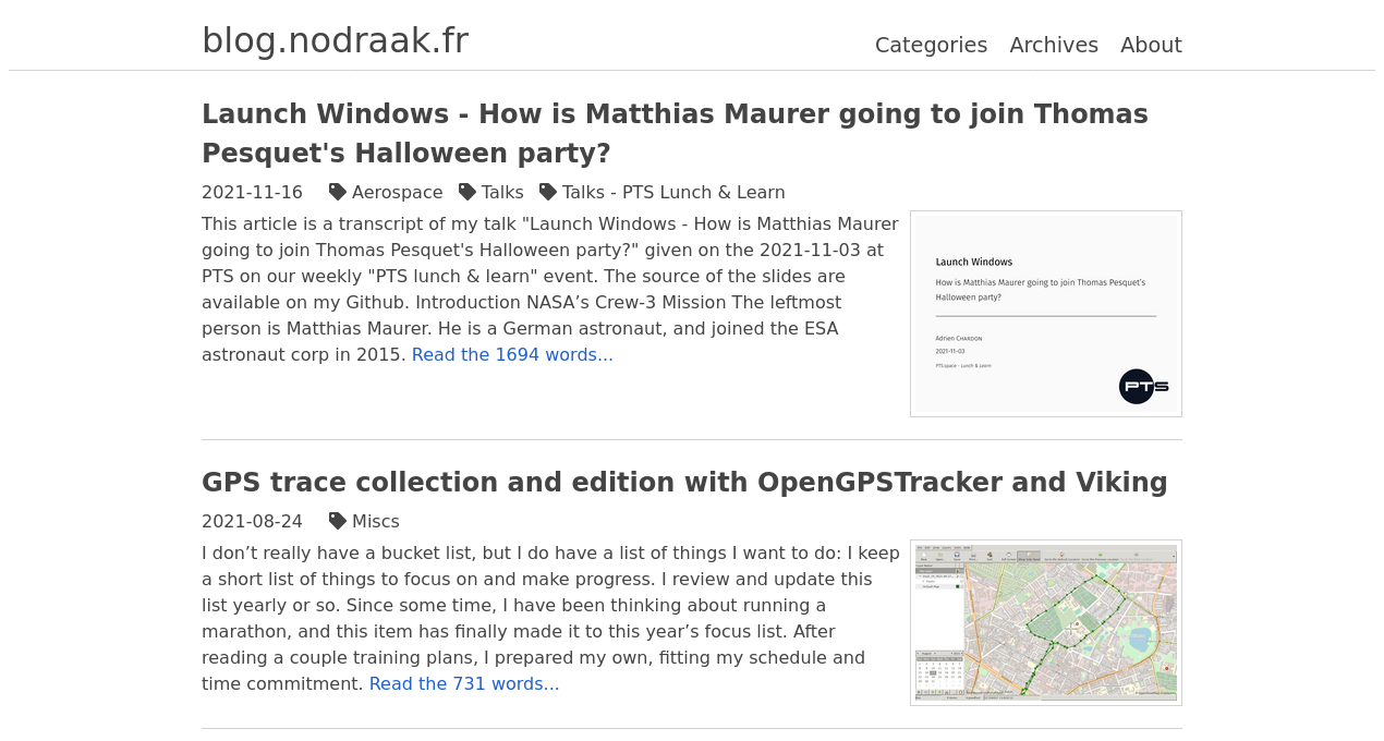 Adrien Chardon's blog's homepage